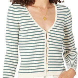 Madewell Striped Ribbed Cardigan -  Size L